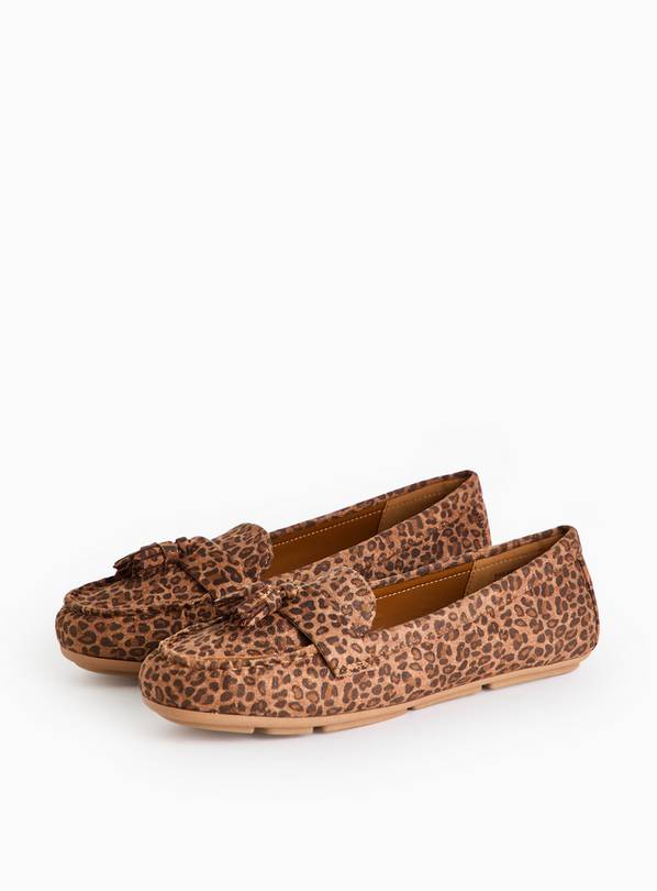 Brown Leopard Print Driving Loafers  3